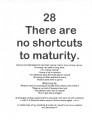 There Are No Shortcuts To Maturity